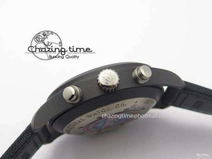 MIROTIME 0218 EasyCare Pilot Chrono IW388001 Real Ceramic ZF 1:1 Best Edition On Black Nylon Strap A 7279